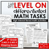 5th Grade Differentiated Math Tasks Volume Measurement 5.M