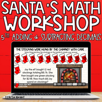 Preview of 5th Grade Digital Christmas Math Activities and Centers | Distance Learning