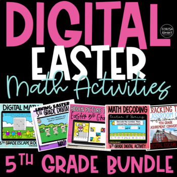 Preview of 5th Grade Digital Easter and Spring Math Activities and Centers