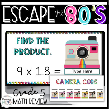 Preview of 5th Grade Grade Math Escape Room | Back to School 6th Grade | End of Year 5th