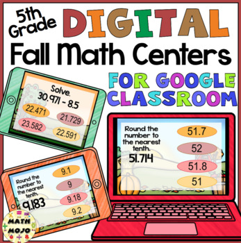 Preview of 5th Grade Digital Fall Math Centers