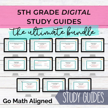 Preview of 5th Grade Digital Go Math Aligned Study Guides - The Ultimate Bundle