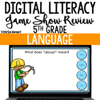Preview of 5th Grade Digital Language Test Prep Game Google Slides & PowerPoint