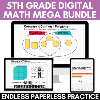 Preview of 5th Grade Digital Math Centers & Activities Growing Bundle Google Slides