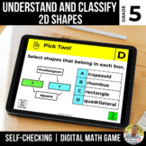 5th Grade Digital Math Game | Classify 2D Shapes