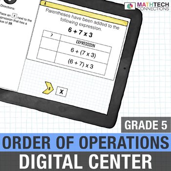 Preview of 5th Grade Digital Math Order of Operations Google Test Prep Activities 5.OA.1