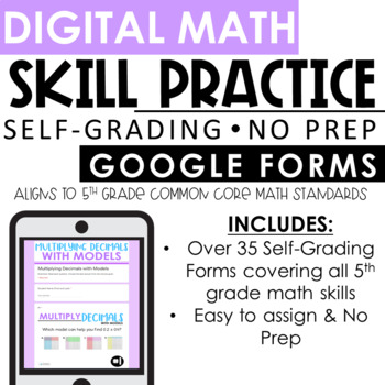 Preview of 5th Grade Digital Math Practice | Google Forms