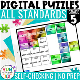 5th Grade Digital Math Puzzles - ALL Standards Bundle {78 