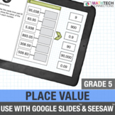 5th Grade Digital Math Review Decimal Place Value Test Pre