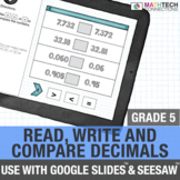 5th Grade Digital Math Review Read, Write, & Compare Decim
