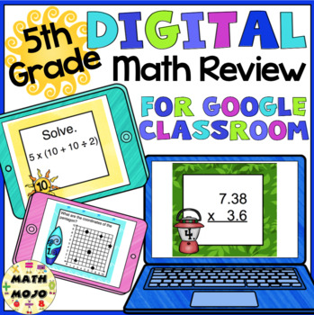 Preview of 5th Grade Digital Math Review for Google Classroom