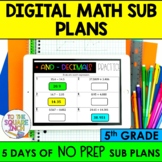 5th Grade Digital Math Sub Plans | Substitute Teacher Less
