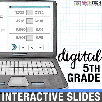 Preview of 5th Grade Math Google Slides TEST PREP Math Review Activities, Digital Centers