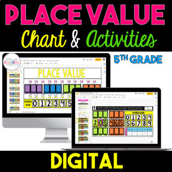 Preview of 5th Grade Place Value Chart and Activities Bundle - Digital