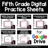 5th Grade Digital Practice Sheets - Google Forms for Self 