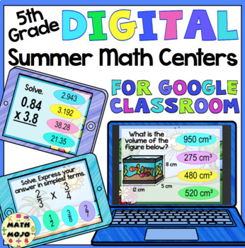 Preview of 5th Grade Digital Summer Math Centers