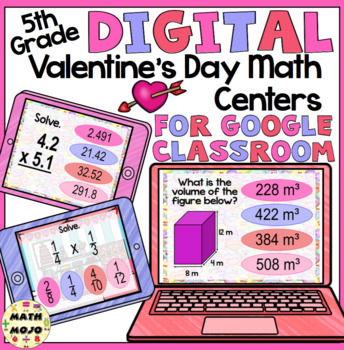 Preview of 5th Grade Digital Valentine's Day Math Centers