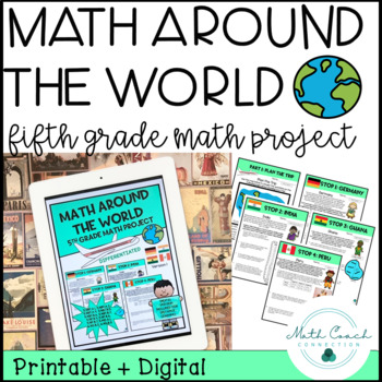 Preview of 5th Grade Math Project | Math Around the World | 5th Grade Decimals & Fractions