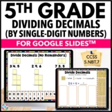 5th Grade Dividing Decimals by Whole Numbers Worksheets - 