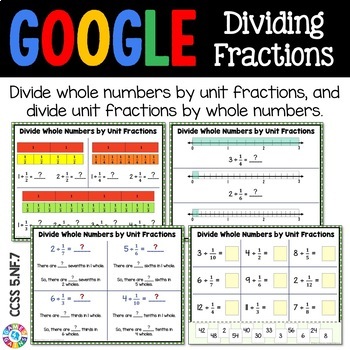 5th Grade Dividing Fractions 5.NF.7 Google Classroom by Games 4 Gains