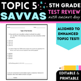 5th Grade Division | Savvas/ enVision Math Topic 5 Test Re