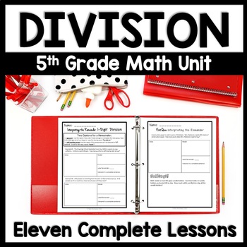 Preview of 5th Grade Multi Digit Division Review Unit, Long Division with 2 Digit Divisors