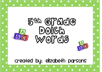 Preview of 5th Grade Dolch Words - Lime Green