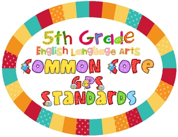 Preview of 5th Grade ELA CCGPS Standards Posters