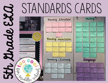 Preview of 5th Grade ELA CCSS Standards Cards