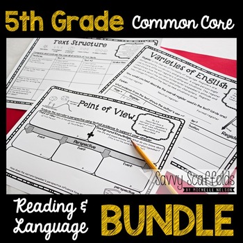 Preview of 5th Grade Graphic Organizers for Common Core Reading and Language