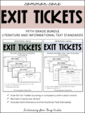 5th Grade ELA Common Core Reading Exit Tickets (Literature