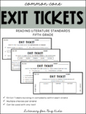 5th Grade ELA Common Core Reading Literature Exit Tickets 