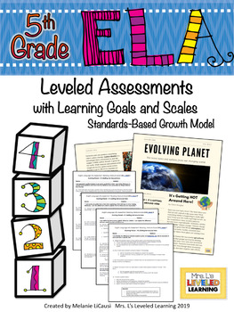 Preview of 5th Grade ELA Leveled Reading Assessment 5RI.1 - Differentiation, Growth Mindset