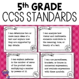 5th Grade ELA & MATH CCSS I Can Posters BUNDLE | Common Co