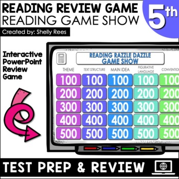 Preview of 5th Grade ELA Review Game Show 5th Grade Reading Test Prep End of Year ELA 