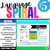 5th Grade ELA Spiral Review | DIGITAL Daily Language Warm 