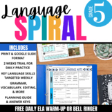 5th Grade ELA Spiral Review: Free Grammar &  Language Morn