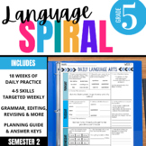 5th Grade ELA Spiral Review Daily Oral Language & Grammar 