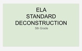 5th Grade ELA Standard Planning Template 