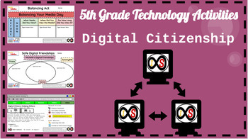 Preview of 5th Grade ELA Technology Activities - Google Slides (Digital Citizenship ONLY)