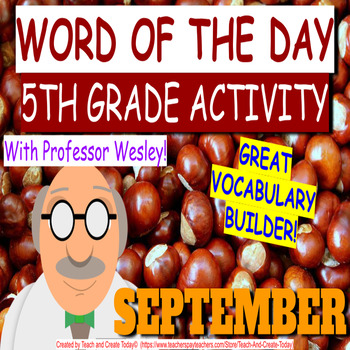 Preview of 5th Grade ELA Vocabulary Activity Word Of The Day Bell Ringer  10 Month Bundle