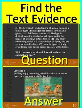 NC Reading EOG Test Prep Main Idea and Text Evidence Review Game for
