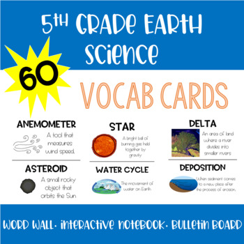 Preview of 5th Grade Earth Science Vocabulary Cards
