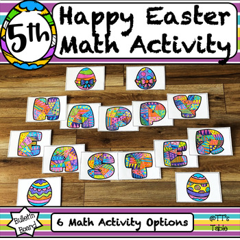 Preview of 5th Grade Easter Math Activity | Color by Code