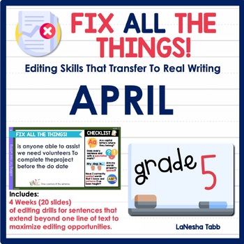 Preview of 5th Grade Editing Practice April