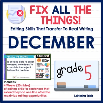 Preview of 5th Grade Editing Practice December