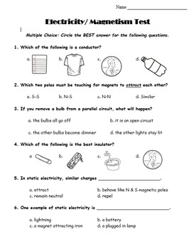 5th Grade: Electricity & Magnetism Unit Test by Peach ...