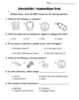 Preview of 5th Grade: Electricity & Magnetism Unit Test