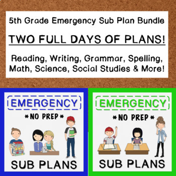 Preview of 5th Grade Emergency Sub Plan Bundle (2 FULL days!)