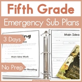 Fifth Grade Emergency Sub Plans for Sub Binder or Sub Tub